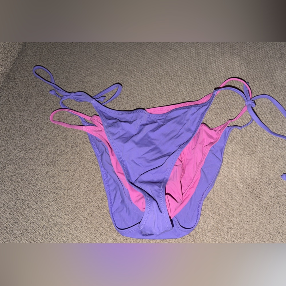 Purple & Pink Bikini Bottoms - Tie Sides